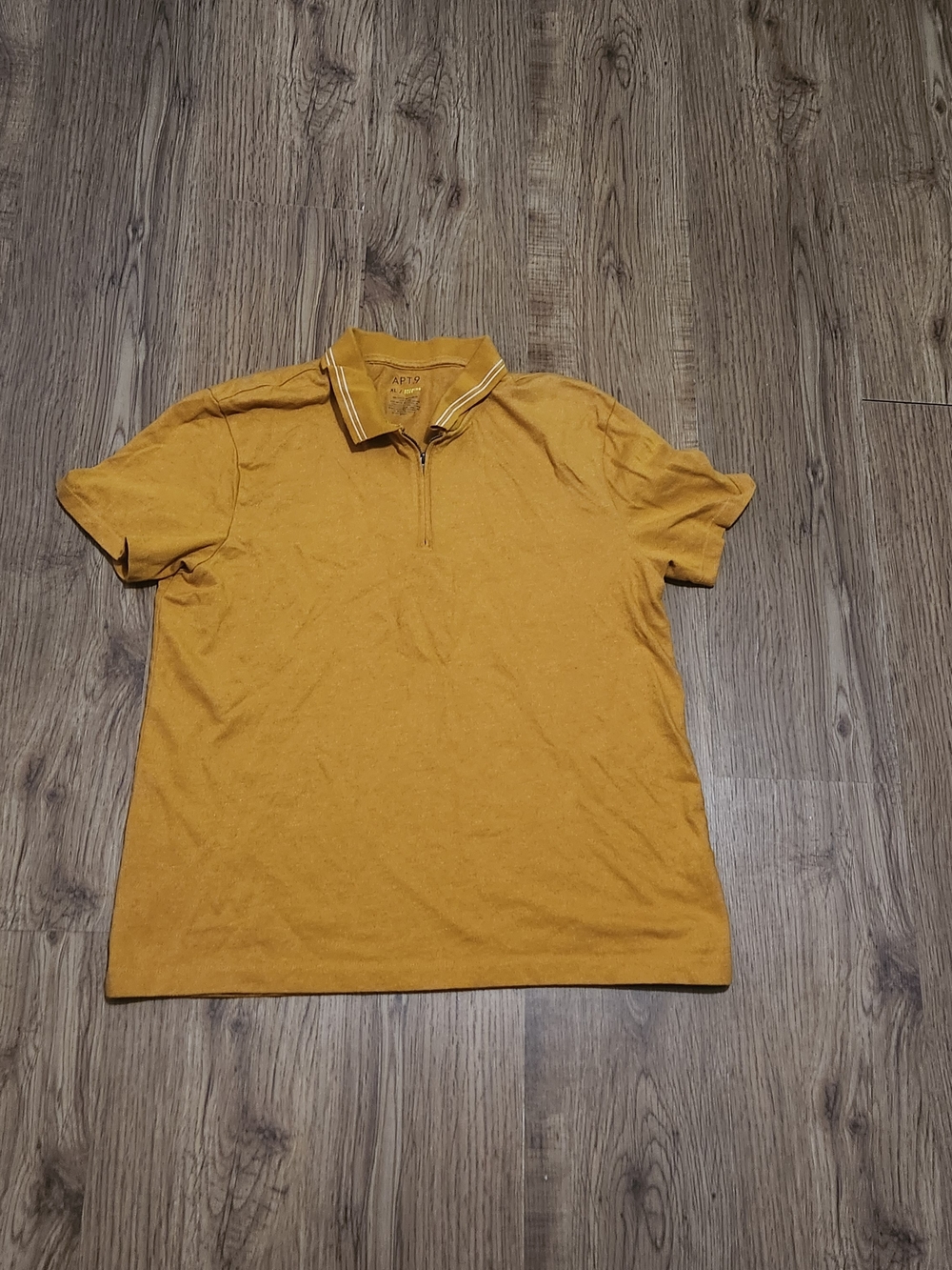 Apt. 9 Men's Mustard Yellow Short-Sleeve Zip Polo